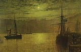John Atkinson Grimshaw Lights in the Harbour painting